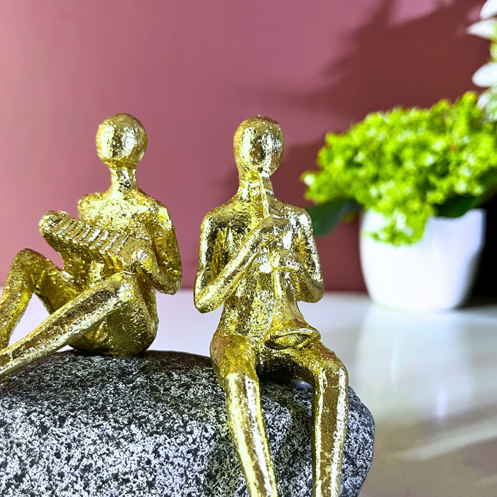 Golden Resin Musicians Quintet Showpiece Set | The Decor Paradise