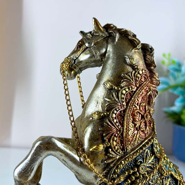 Imperial Stallion Polyresin Sculpture – Luxe Horse Décor by The Decor Paradise