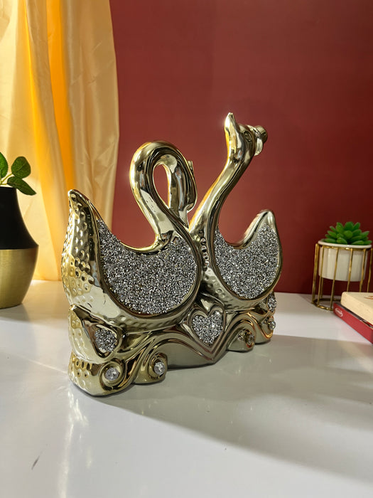 Radiant Golden Swan Pair – The Ultimate Symbol of Elegance and Eternal Love