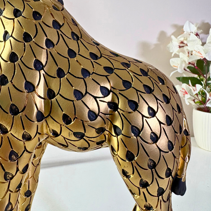 Premium Gold Finish Giraffe Figurine Set of 2