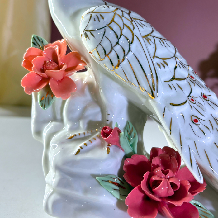 Ethereal Garden Peacock Ceramic Masterpiece – Premium Royal Showpiece by The Decor Paradise