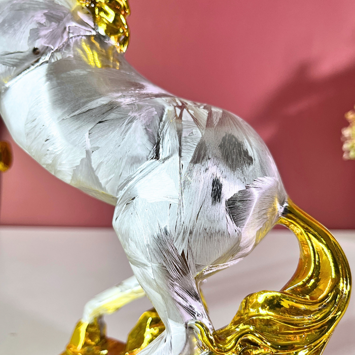 Premium Silver Metallic Rearing Horse Statue Polyresin Online India | The Decor Paradise