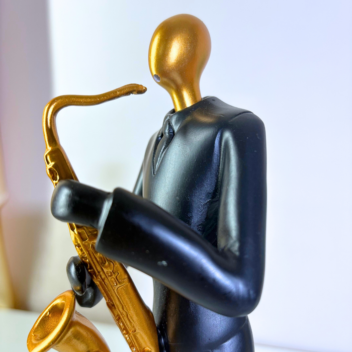 Black Gold Musical Trio Showpiece Set - Premium Resin Figurines by The Decor Paradise