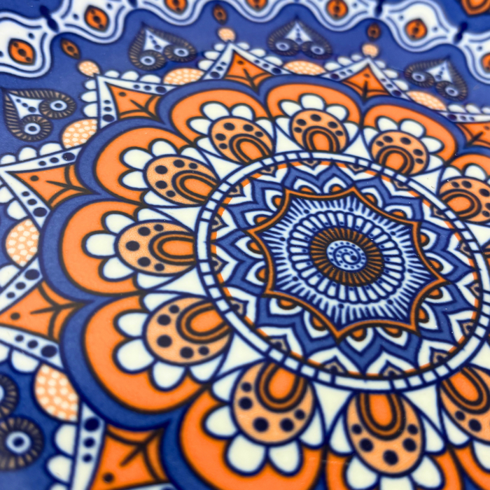 Bohemian Mandala Ceramic Bowl & Plate Set (5 Pieces) – Geometric Pattern Serving Collection