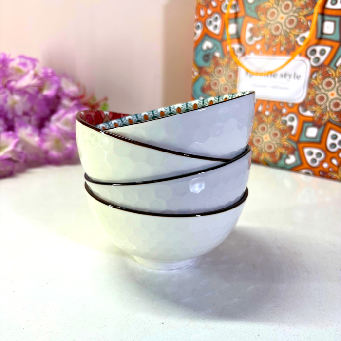 Mandala Ceramic Snack Bowl Set of 4 Online India | The Decor Paradise