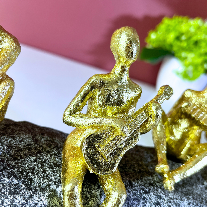 Golden Resin Musicians Quintet Showpiece Set | The Decor Paradise