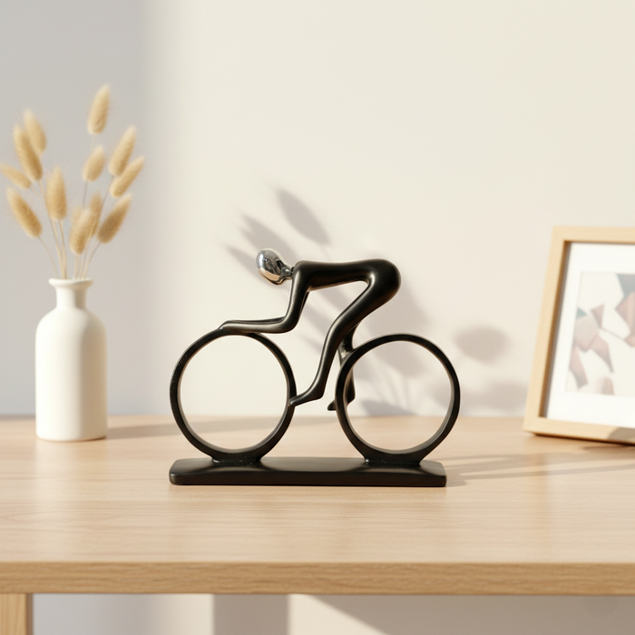 Premium Resin Cyclist Showpiece - Dynamic Sports Figurine by The Decor Paradise