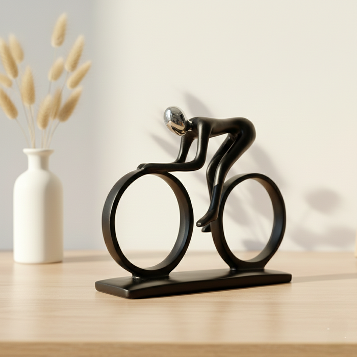 Premium Resin Cyclist Showpiece - Dynamic Sports Figurine by The Decor Paradise