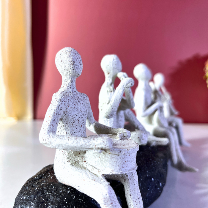Resin Musicians Quintet Showpiece Set – Handcrafted Musical Figurines by The Decor Paradise