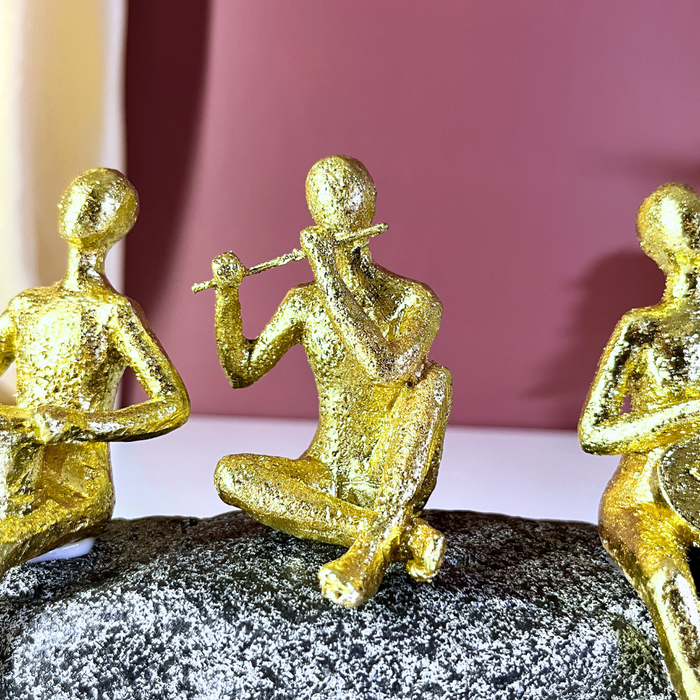Golden Resin Musicians Quintet Showpiece Set | The Decor Paradise