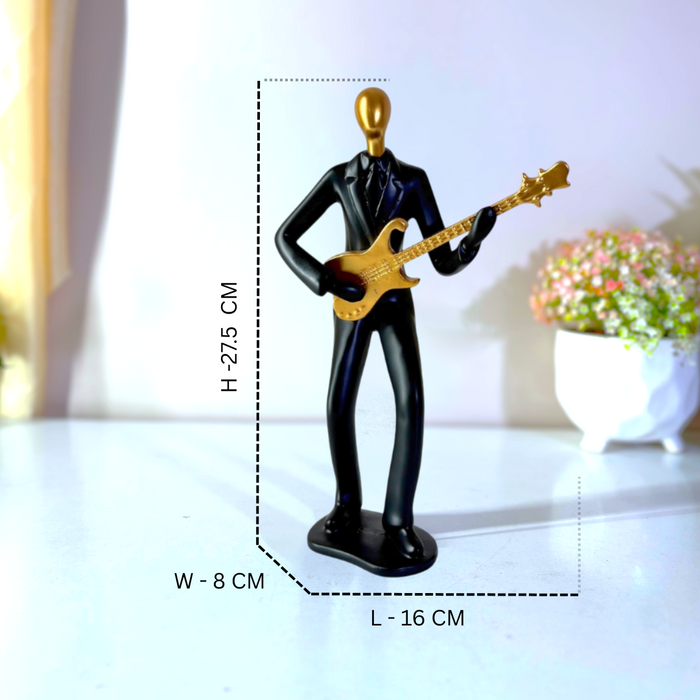 Black Gold Musical Trio Showpiece Set - Premium Resin Figurines by The Decor Paradise