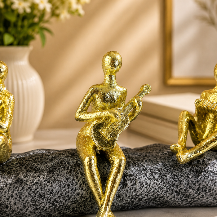 Elegant Musician Showpiece with Stone Base Decoration