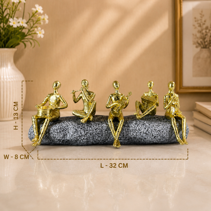 Decorative Golden Band Figurines for Home Interior