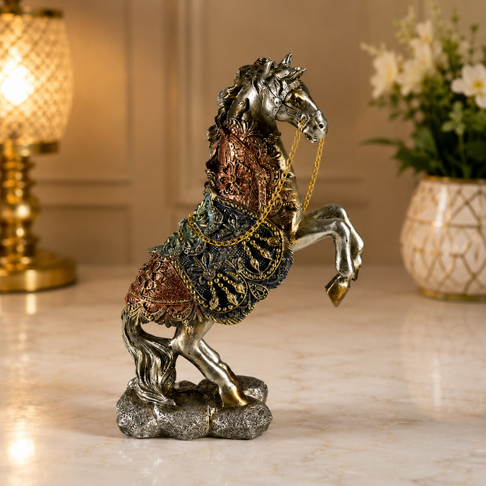 Premium Royal Rearing Horse Resin Showpiece for Home Decor