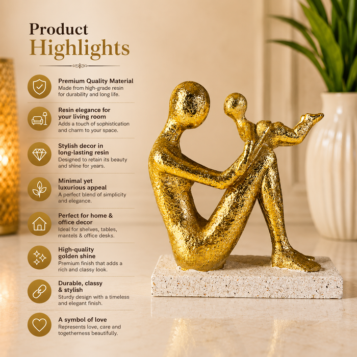 Contemporary Gold Decorative Family Statue | The Decor Paradise