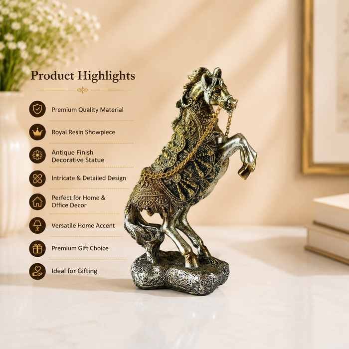 Vintage Style Horse Showpiece for Tabletop Display