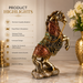 Decorative Royal Horse Statue with Gold Chain Details