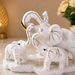 White Ceramic Elephant Family Home Decor | The Decor Paradise