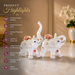 White Ceramic Elephant with Raised Trunk Showpiece