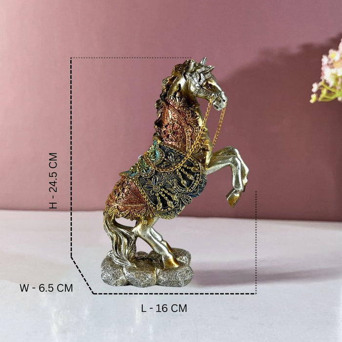 Imperial Stallion Polyresin Sculpture – Luxe Horse Décor by The Decor Paradise