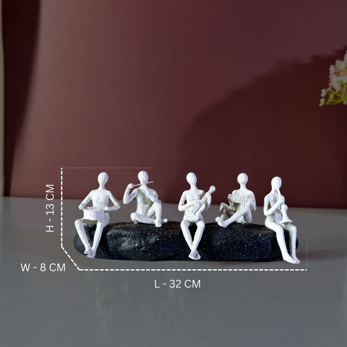 Resin Musicians Quintet Showpiece Set – Handcrafted Musical Figurines by The Decor Paradise