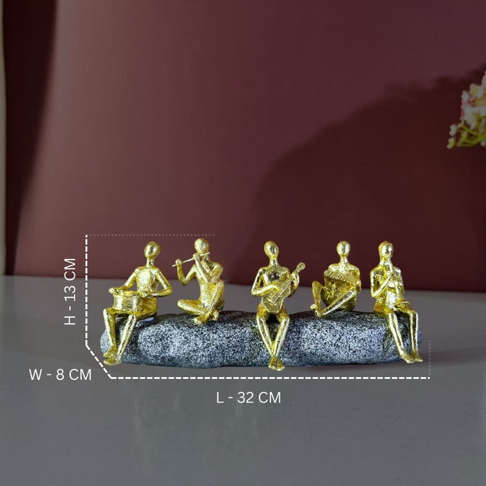 Golden Resin Musicians Quintet Showpiece Set | The Decor Paradise