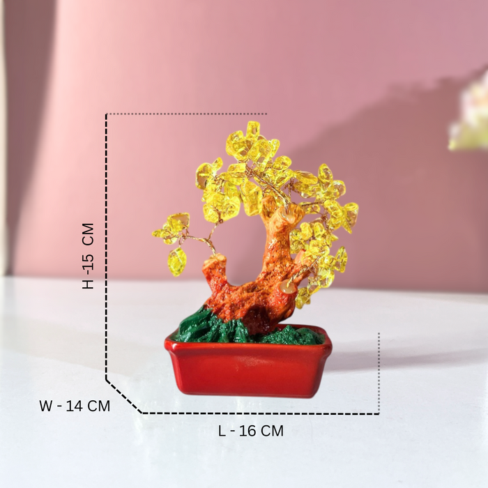 The Decor Paradise Citrine Crystal Tree for Wealth & Success | Vastu Feng Shui Money Tree for Good Luck, Abundance | Home & Office Decor (15 cm)