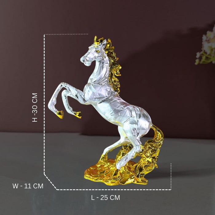Premium Silver Metallic Rearing Horse Statue Polyresin Online India | The Decor Paradise