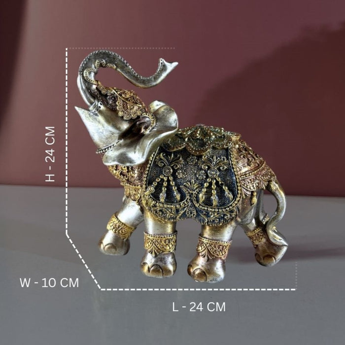 Regal Rajasthani Polyresin Elephant – Hand painted Ethnic Showpiece