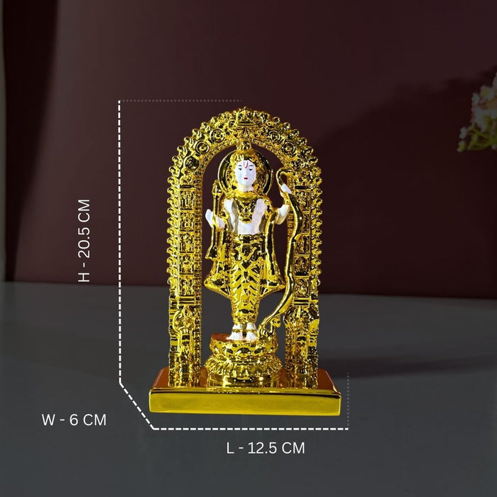 White and Gold Shri Ram Lalla Statue | Divine Resin Baby Lord Ram Idol for Home Temple & Puja Altar | Spiritual Gift (20.5 cm)