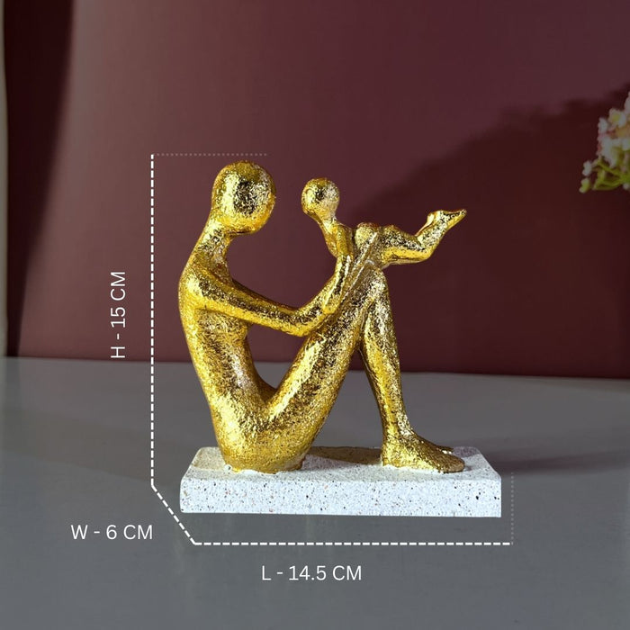 Golden Mother and Child Showpiece – Premium Resin Family Figurine by The Decor Paradise