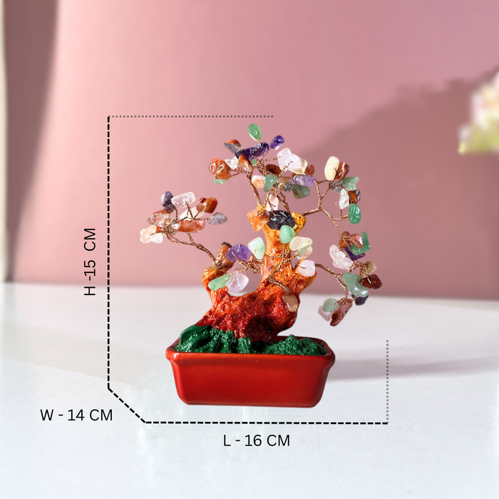 The Decor Paradise Multicolor Crystal Tree for Vastu & Positive Energy | Feng Shui Money Tree for Good Luck, Wealth & Home Decor (15 cm)