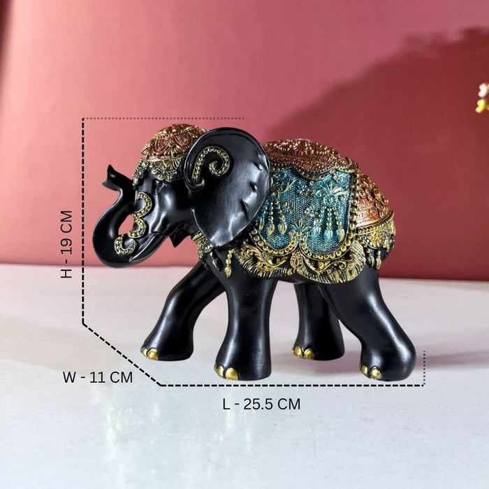 Opulent Rajasthani Polyresin Elephant Sculpture – Luxe Home Accent