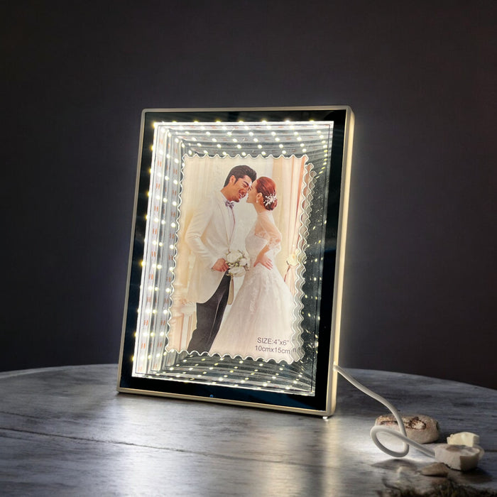Infinity LED Mirror Finish Photo Frame – 6x8 Inch