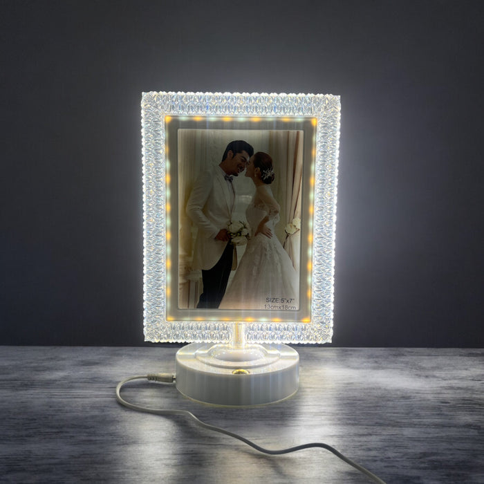 Luxury LED Crystal Photo Frame – Illuminated Decorative Picture Frame