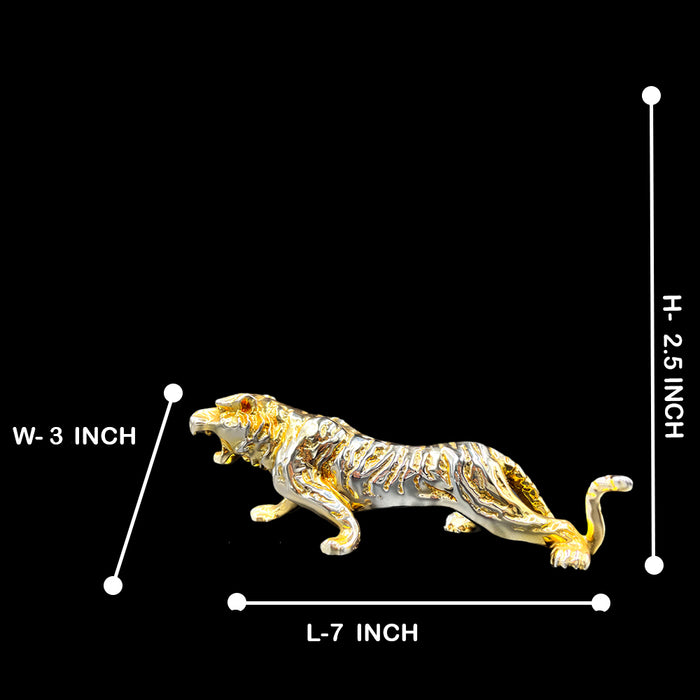 Gold-Finish Tiger – Porcelain Elegance