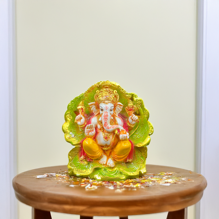 Handcrafted Lord Ganesh Idol for Prosperity and Happiness – Vibrant Resin Design for Your Home