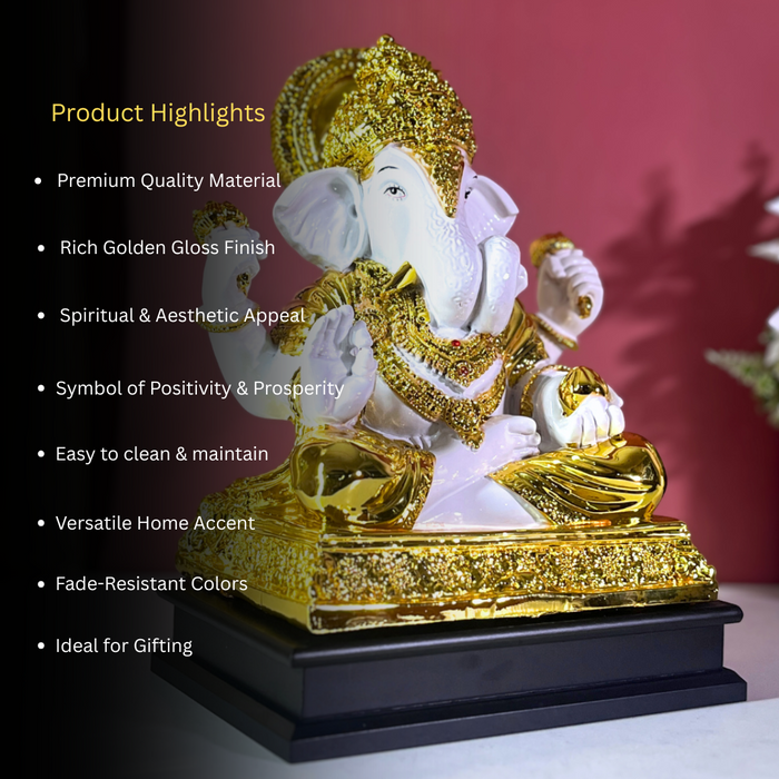 Elegant Resin Lord Ganesha Statue for Home & Office | Remover of Obstacles | Spiritual Decor (35cm)