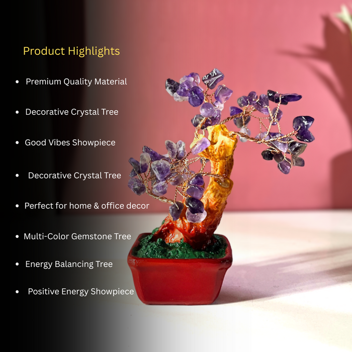 The Decor Paradise Crystal Tree for Stress Relief & Peace | Vastu Healing Crystal for Positive Energy, Focus & Meditation | Home Decor (15 cm)