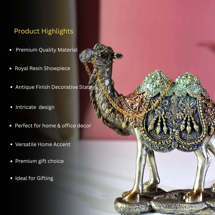 Handcrafted Polyresin Decorated Camel Showpiece | The Decor Paradise
