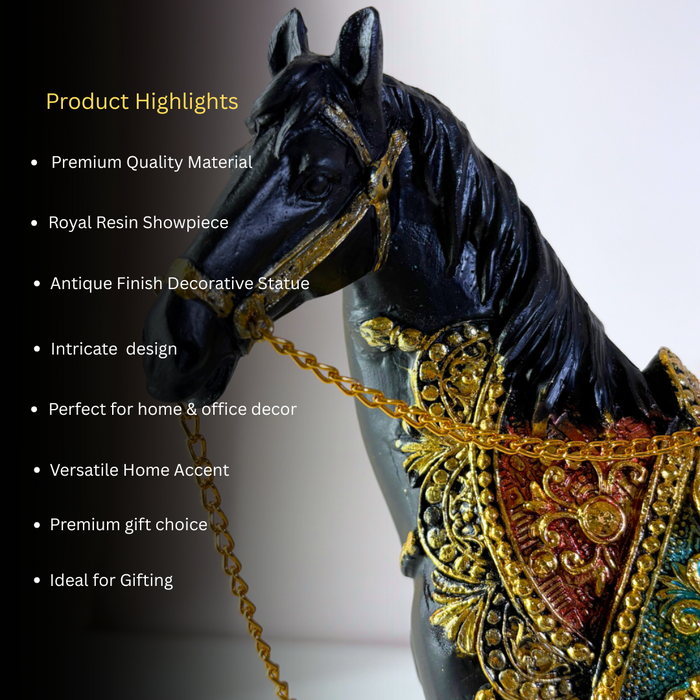Rajasthani Traditional Polyresin Horse Statue – Luxe Home Accent by The Decor Paradise