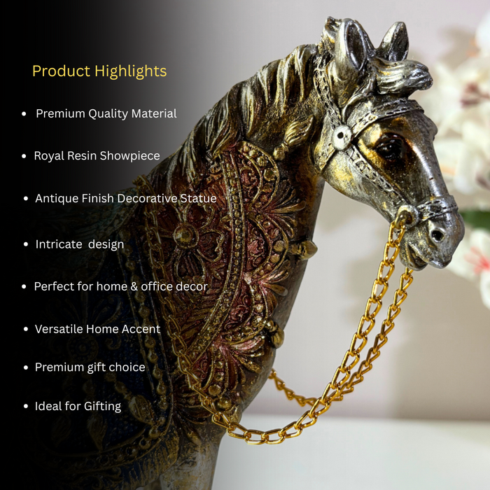 Regal Steed of Rajasthan Polyresin Sculpture | The Decor Paradise