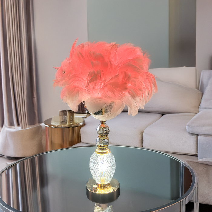 Feather Glow Crystal Lamp