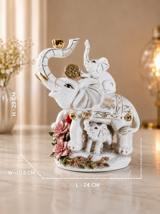 Decorative Elephant Family Sculpture with size