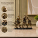High-resolution craftsmanship detail shot displaying intricate ornamental work on Abstract Dancing Family Holding Hands Bronze Resin Sculpture (9 Inch)
