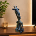 High-resolution craftsmanship detail shot displaying intricate ornamental work on Abstract Giraffe Family Resin Sculpture (11 Inch)