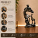 Side profile perspective showcasing elegant three-dimensional contours and sculptural depth of Abstract Giraffe Family Resin Sculpture (11 Inch)