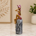 High-resolution craftsmanship detail shot displaying intricate ornamental work on Abstract Golden Female Resin Figurine with Floral Mask (12.3 Inch)