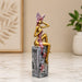 Product feature highlights and craftsmanship overview infographic for Abstract Golden Female Resin Figurine with Floral Mask (12.3 Inch)