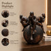 Side profile perspective showcasing elegant three-dimensional contours and sculptural depth of Abstract Thinking Men on Sphere Resin Sculpture (8 Inch)